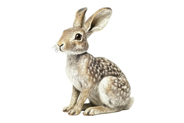 A tranquil moment with a detailed rabbit figurine showcasing intricate texture and natural beauty