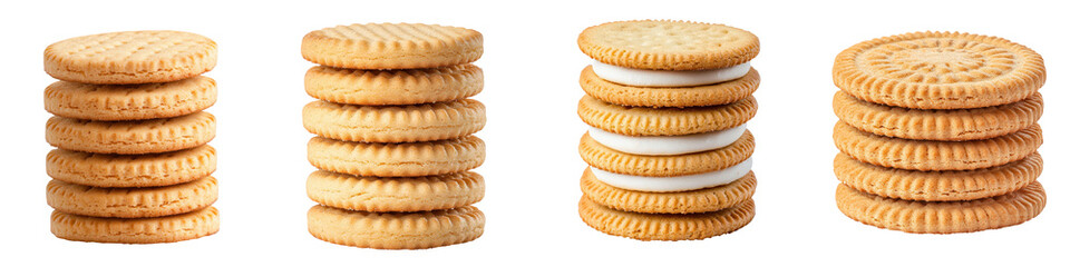 Neatly stacked golden colored cookies or savory biscuits in a simple repetitive arrangement ready to be enjoyed as a snack or appetizer