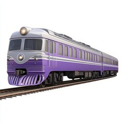 Naklejka premium vintage grey and purple passenger train illustration