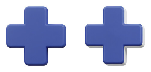 Obraz premium 青色十字マーク二つ