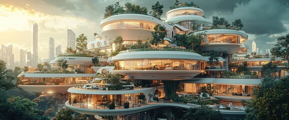 Fototapeta premium Futuristic vertical forest city