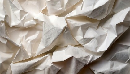 Obraz premium Crumpled Paper Texture in Soft Off-White with Natural Shadows