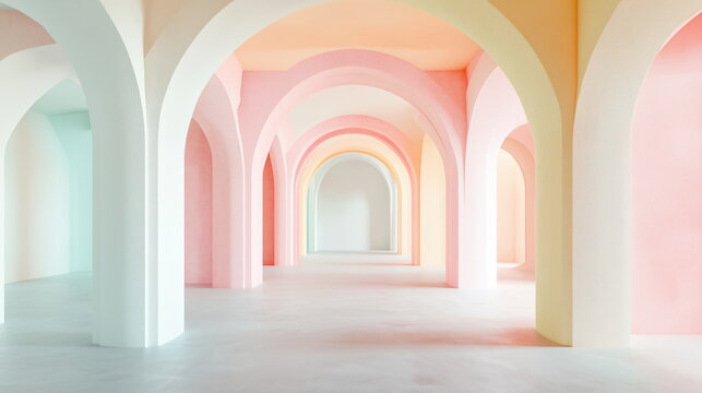 arches in pastel colors