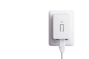 Modern light switch and plug socket against a clean white wall adds a contemporary touch to the room