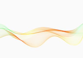 A curved abstract wave, a design element. Wavy lines on white background.