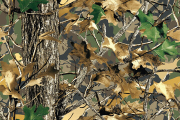 Camouflage seamless pattern. Hunting camouflage background. Vector tree hunting camouflage woodland pattern. Deer hunting camo. Digital pattern. Vector