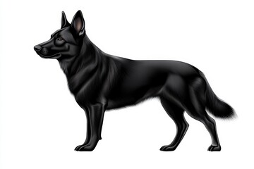 A simple silhouette of a German Shepherd head with focused eyes, representing loyalty