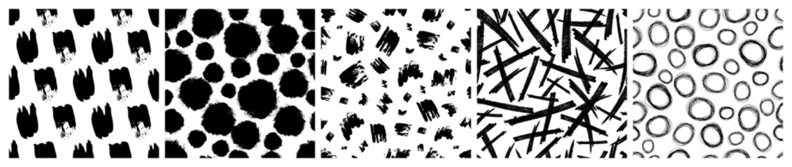 Set of seamless patterns with scribble smears