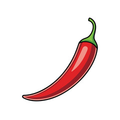Red Hot Chili Pepper isolated on a white background