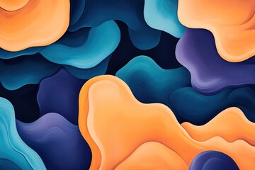 Fototapeta premium Vibrant abstract shapes blend together in a colorful artistic composition