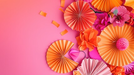 Obraz premium Labor Day Orange - Pink Background: Demonstrating the Splendid Chapter of Workers' Enthusiastic Dedication with the Vitality of Orange - Pink