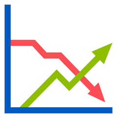 business graph with arrow