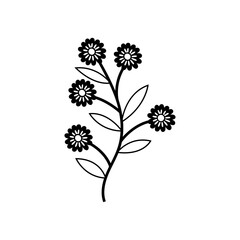 Spring flower icon vector. Flower illustration sign. Garden symbol. Greenhouse logo.