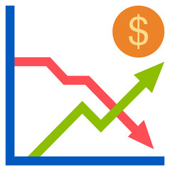 dollar sign with arrow