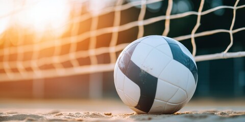 Close-Up of a Soccer Ball Near the Net During Golden Hour Light