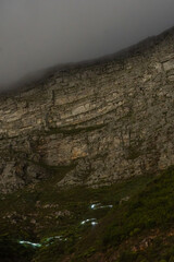 Table Mountain Mountain Trail Lights: A captivating view of a rugged mountain trail illuminated by...
