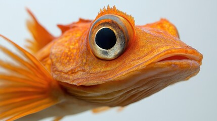 Close-up of an orange fish with large eye and detailed scales