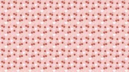 Cherry Pattern Hand drawn Background
