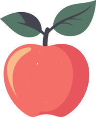 red apple with leaf