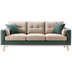 Fototapeta premium Modern Three-Seater Sofa in Various Colors on White Background