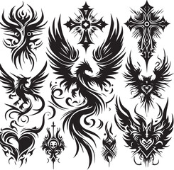 Luxury Ornamental Tattoos Vintage Vector Bundle | Baroque, Royal Frames & Floral Designs
