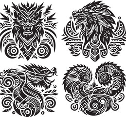 Luxury Ornamental Tattoos Vintage Vector Bundle | Baroque, Royal Frames & Floral Designs
