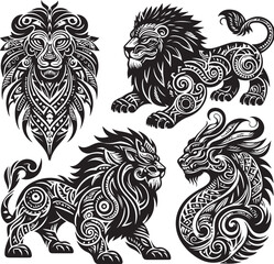 Luxury Ornamental Tattoos Vintage Vector Bundle | Baroque, Royal Frames & Floral Designs
