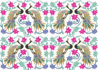 Peacock Motif in Indonesian Batik that is very unique and exclusive