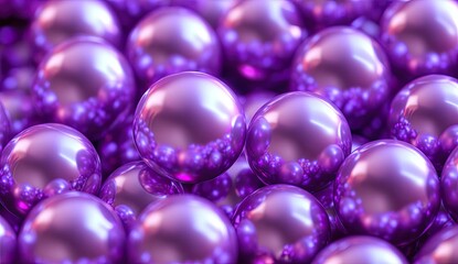 Abstract, glossy, purple spheres