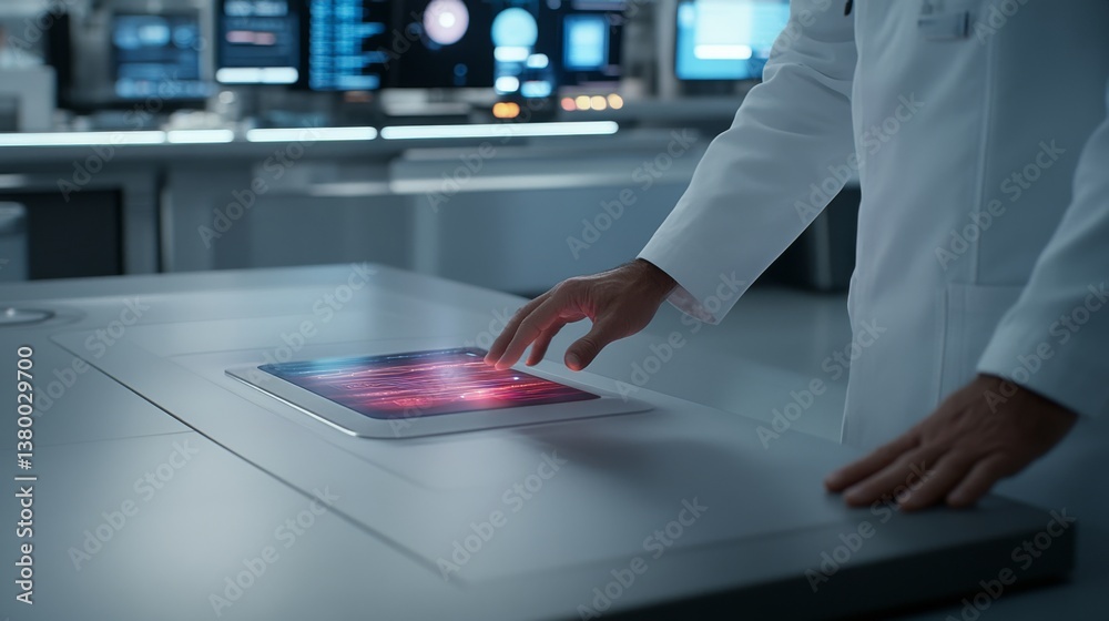 Poster A cybersecurity expert types rapidly on a holographic keyboard, surrounded by glowing data streams in a modern control room at night, showcasing advanced technology