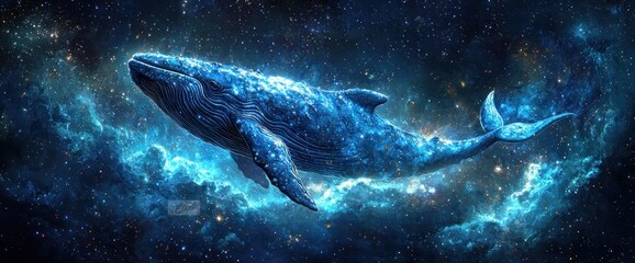 Fototapeta premium Whale in the cosmos