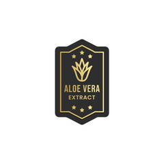 Aloe vera extract label vector isolated EPS. Best Aloe Vera extract stamp for product packaging design element. Aloe Vera extract logo for packaging design element.