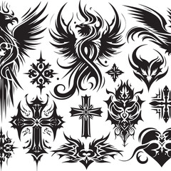 Luxury Ornamental Tattoos Vintage Vector Bundle | Baroque, Royal Frames & Floral Designs