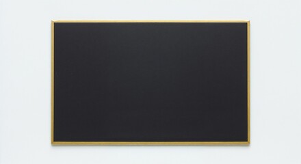 Blank chalkboard with golden frame on white background for writing and decoration