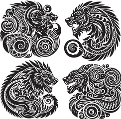 Luxury Ornamental Tattoos Vintage Vector Bundle | Baroque, Royal Frames & Floral Designs