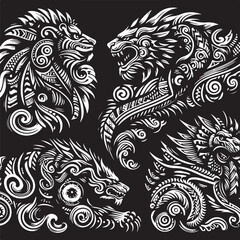 Luxury Ornamental Tattoos Vintage Vector Bundle | Baroque, Royal Frames & Floral Designs