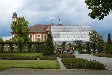 Serre de jardin en verre, Jardin botanique, Ile de Mainau, Lac de Constance, Allemagne