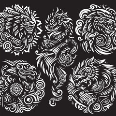 Luxury Ornamental Tattoos Vintage Vector Bundle | Baroque, Royal Frames & Floral Designs