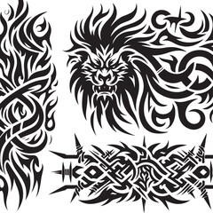 Luxury Ornamental Tattoos Vintage Vector Bundle | Baroque, Royal Frames & Floral Designs