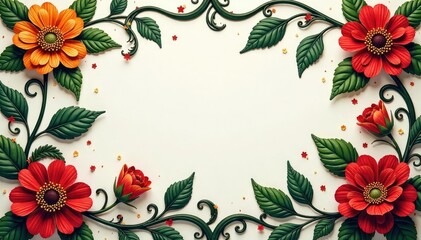 Intricate floral damask, swirling vines & leaves, textile, damask