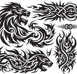 Luxury Ornamental Tattoos Vintage Vector Bundle | Baroque, Royal Frames & Floral Designs