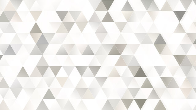 Abstract beige or light brown and gray triangle shape pattern on white. Desaturated colors. Full frame geometric triangular background in 4k resolution. Copy space.