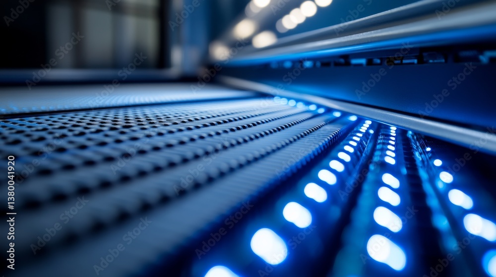 Aufkleber a circuit board lit by blue and white leds showcases elegant design and fine craftsmanship, creating