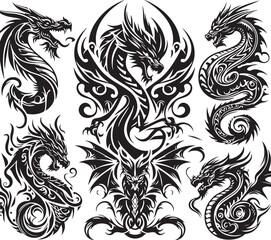 Luxury Ornamental Tattoos Vintage Vector Bundle | Baroque, Royal Frames & Floral Designs