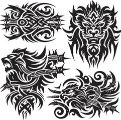 Luxury Ornamental Tattoos Vintage Vector Bundle | Baroque, Royal Frames & Floral Designs