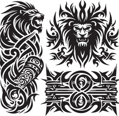 Luxury Ornamental Tattoos Vintage Vector Bundle | Baroque, Royal Frames & Floral Designs