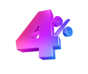 4 Percent Off Gradient 3d Discount