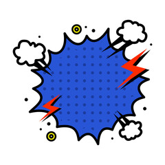 Comic text speech bubble. Speech chat graphic element