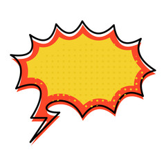 Comic text speech bubble. Speech chat graphic element