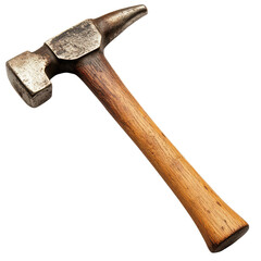 Wooden Handle Hammer on transparent background